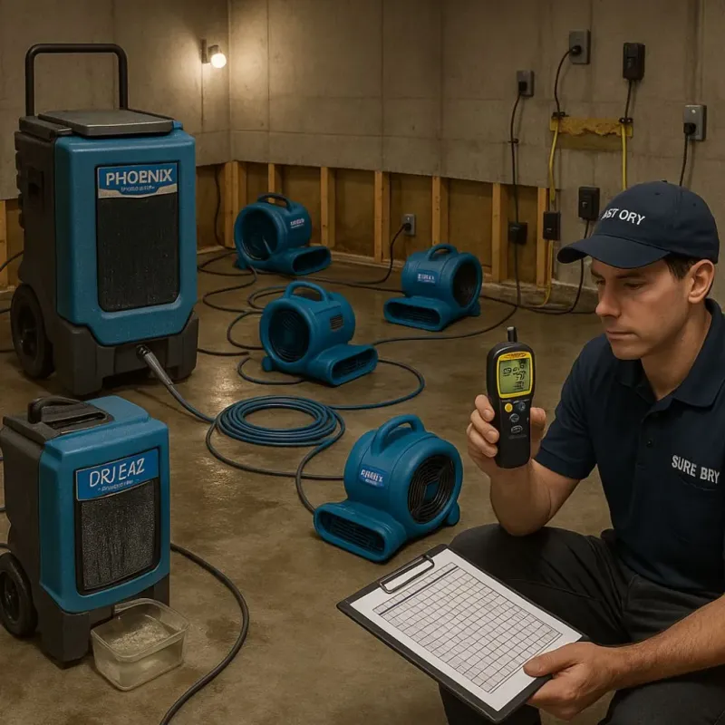 Structural Drying and Dehumidification process in Fostoria, OH